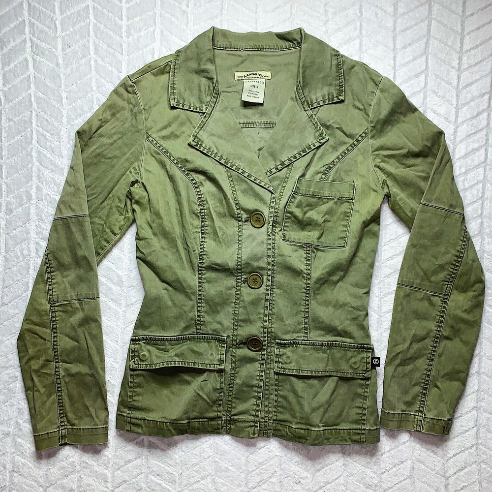 Z Cavaricci Distressed Blazer Jacket Army Green